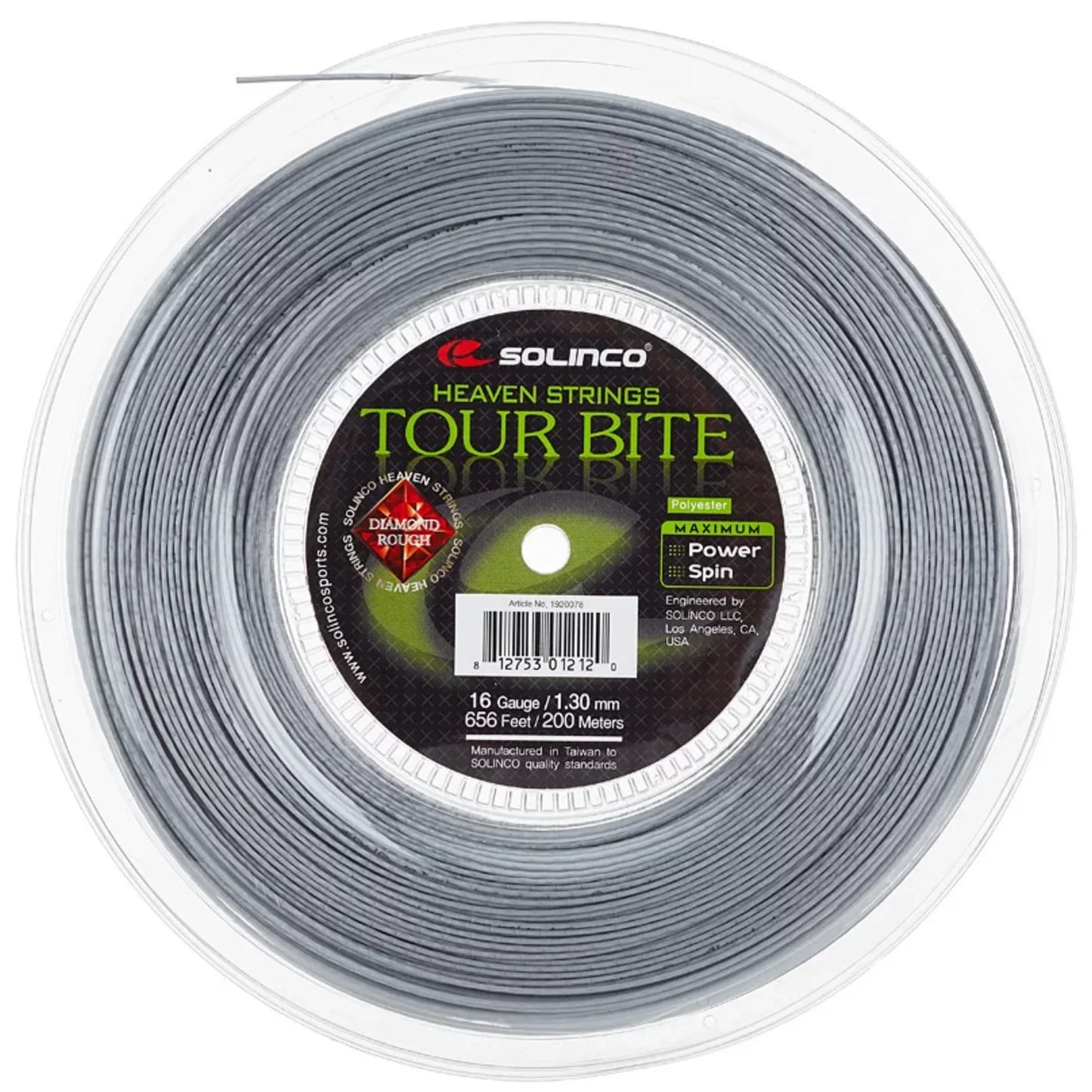 Solinco reel Tour Bite 16 Diamond Rough Silver (200M)