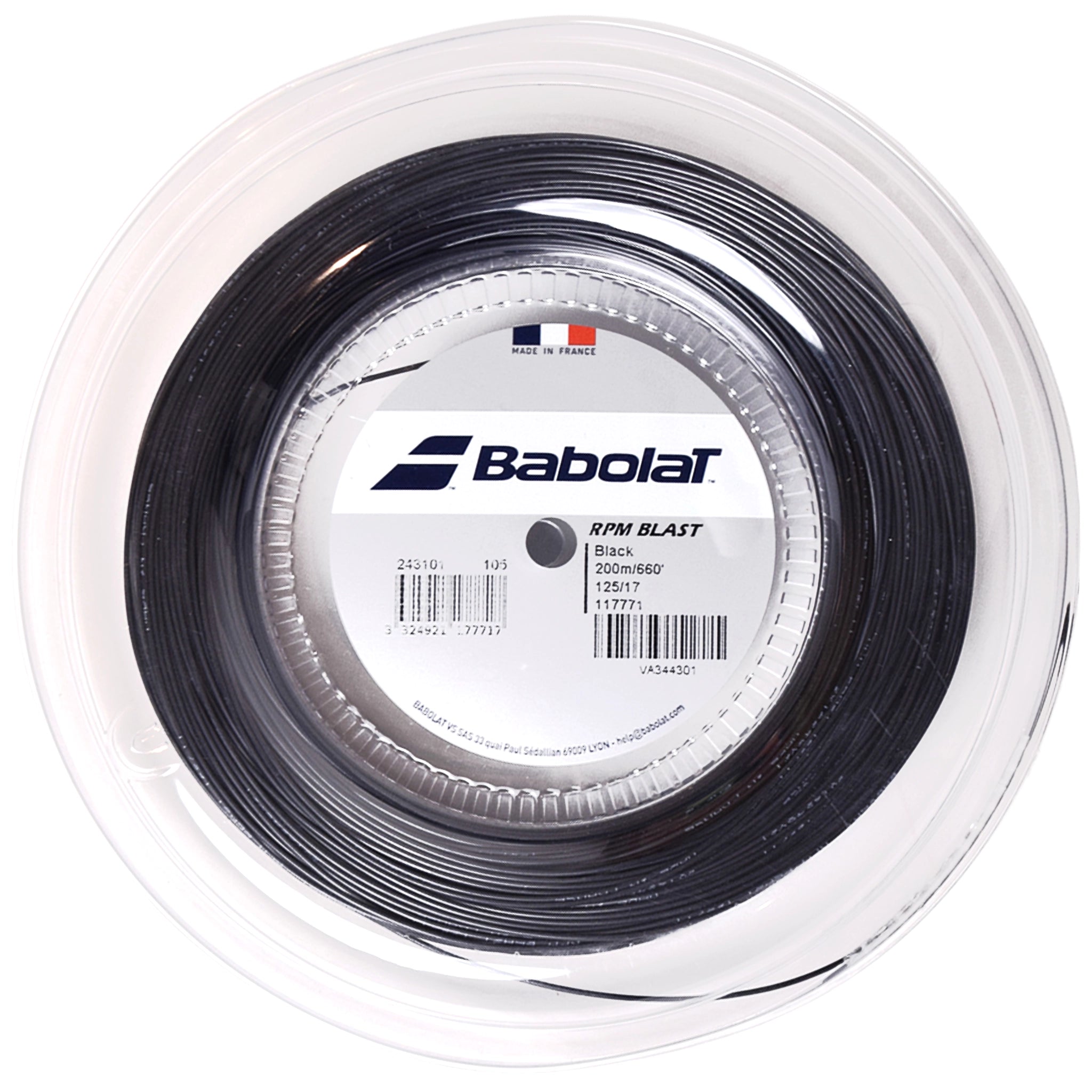 Babolat RPM Blast Tennis String 17G/1.25mm - Black Co-Polyester String Set