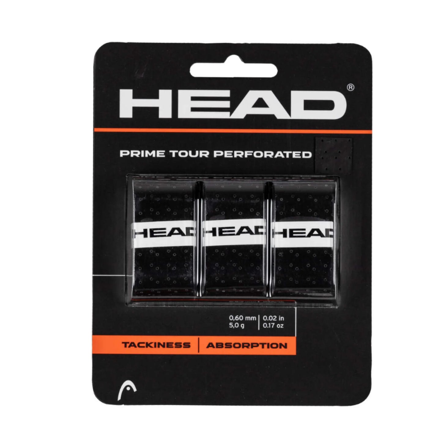 Head overgrip Prime Tour Perforated Noir 3/pqt