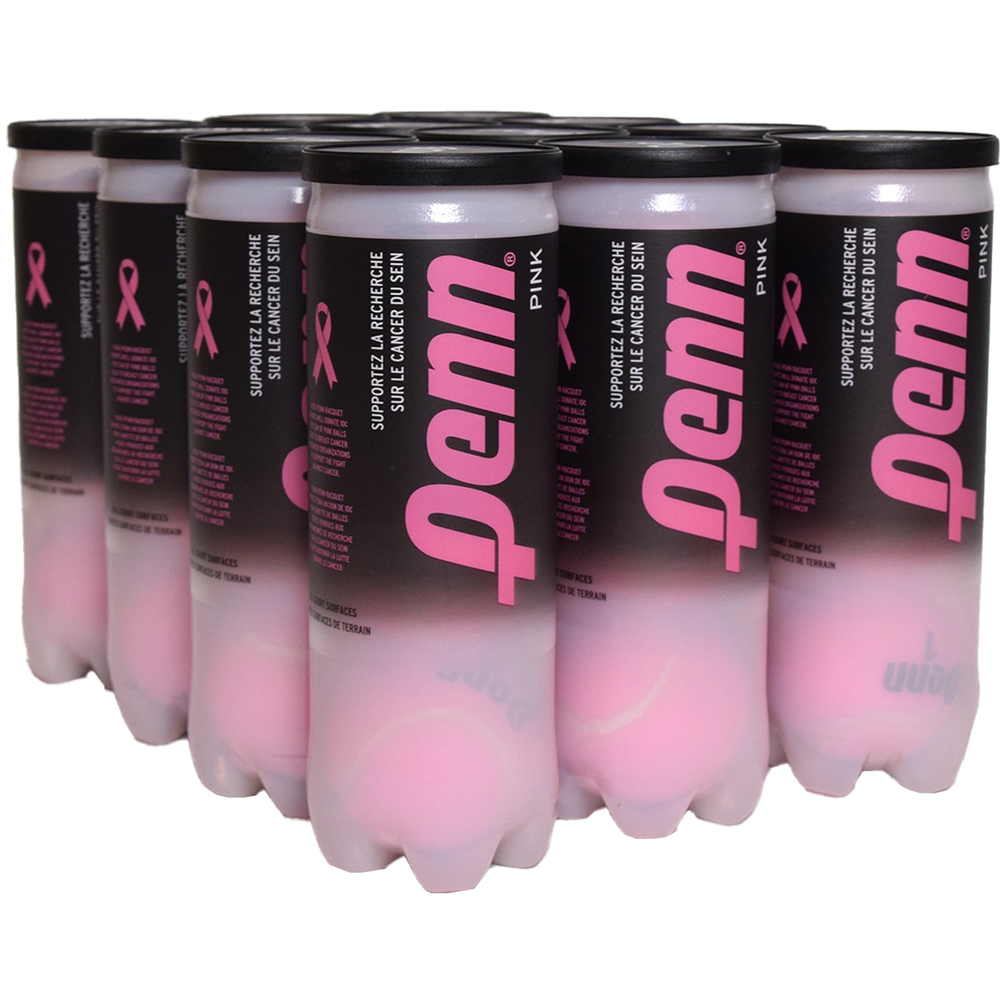 Caisse de balles Penn Championship X-DUTY rose (12 tubes de 3) 521078