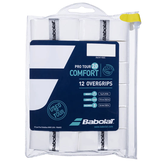 Babolat overgrip Pro Tour 2.0 (12) Blanc