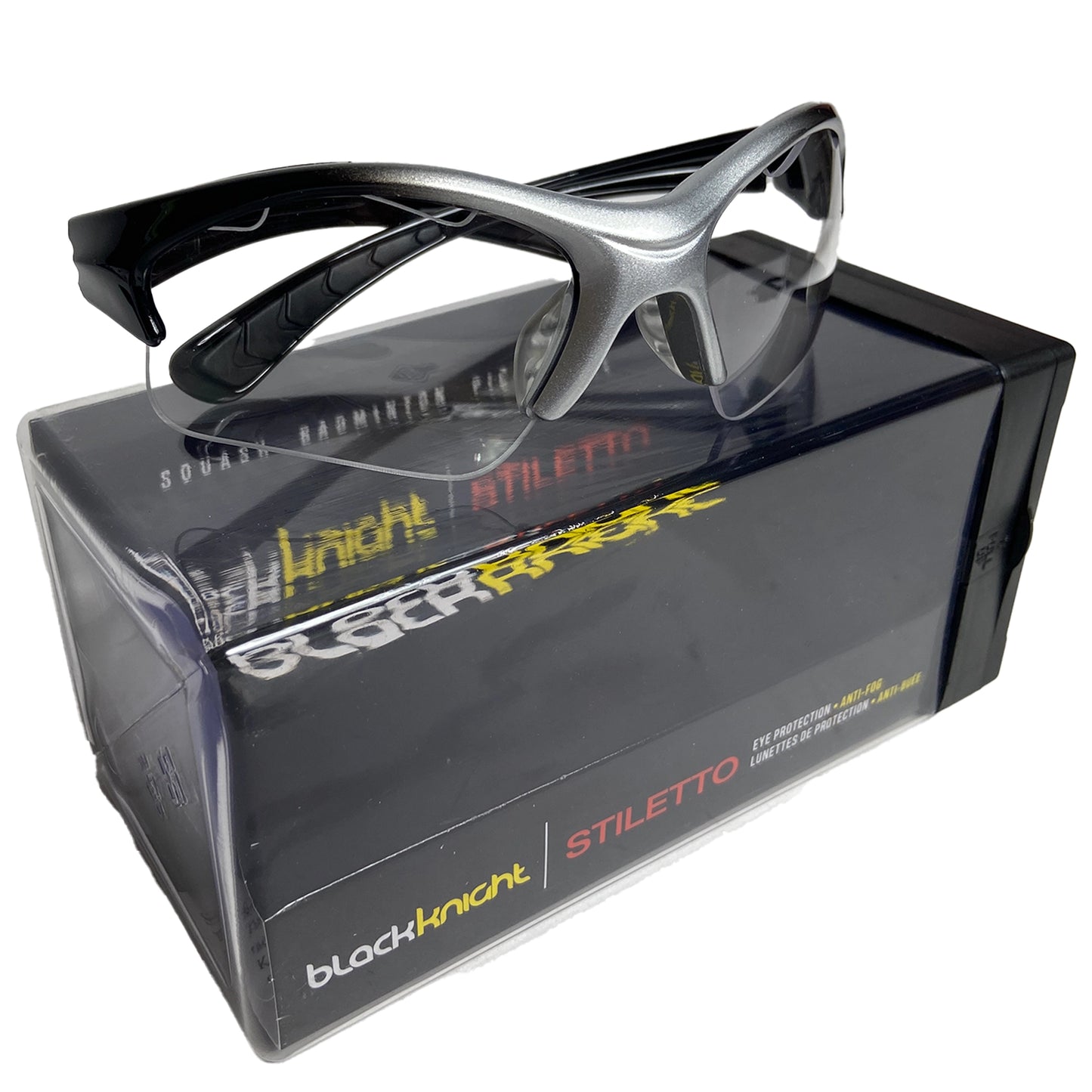 Black Knight Stiletto Regular Size Eyeguards AC-620 Black/Silver
