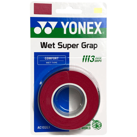 Yonex overgrip Wet Super Grap (3) Rouge vin