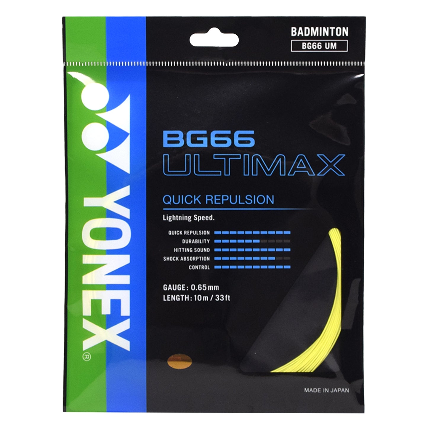 Yonex BG66 Ultimax 10m Jaune
