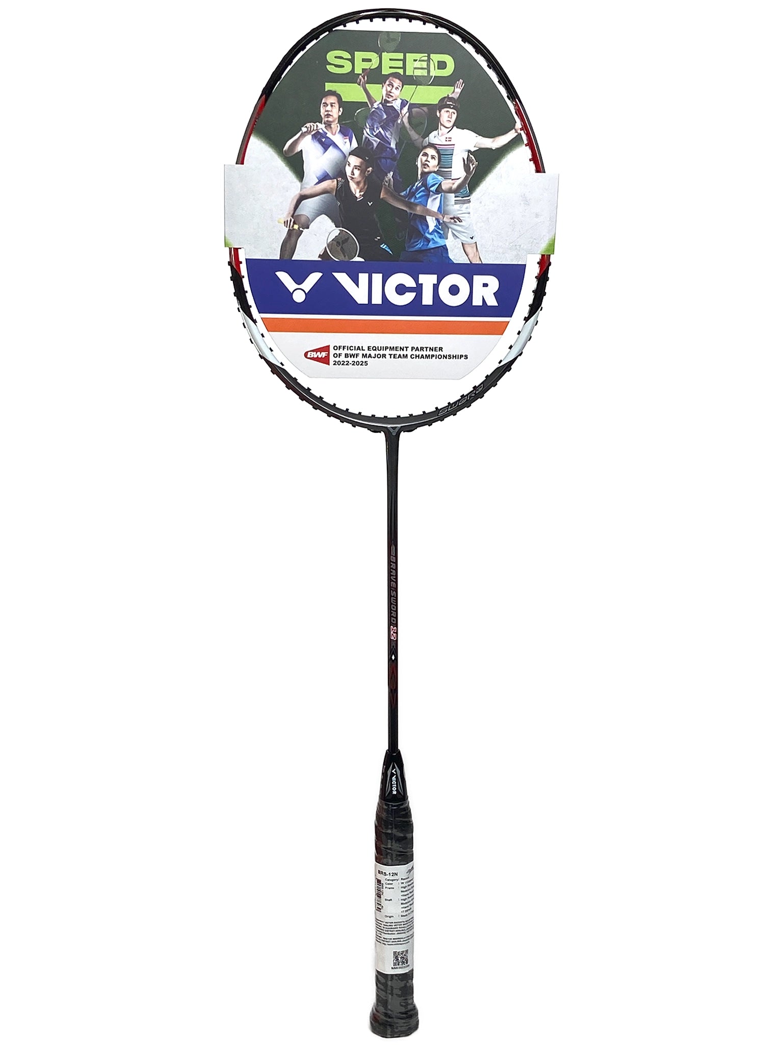 Victor Brave Sword 12N Unstrung Grey/Red- 4U