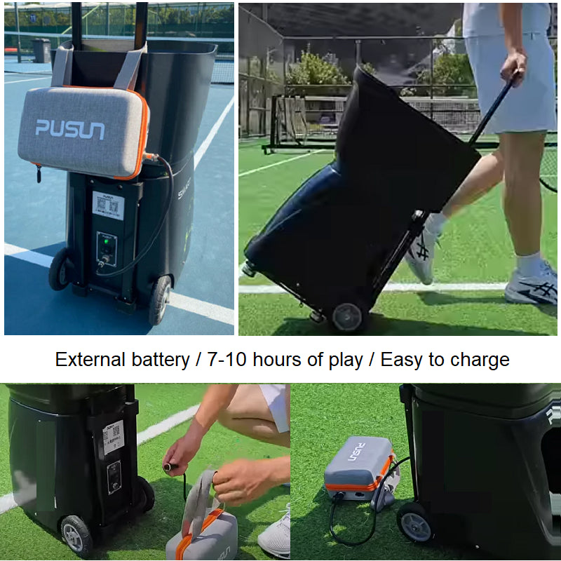 Pusun PT-9001 lance-balles portatif pour Tennis - Rouge