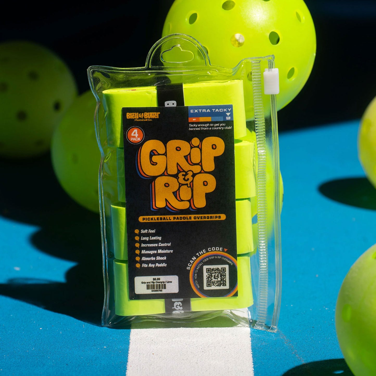 Bread & Butter Grip and Rip Tacky Overgrip - Lime