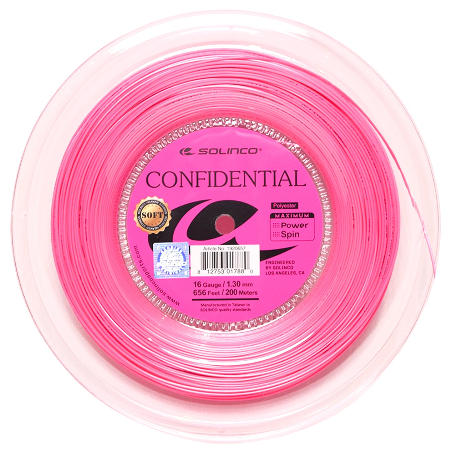 Solinco reel Confidential Soft 16 Pink (200M) - Tenniszon