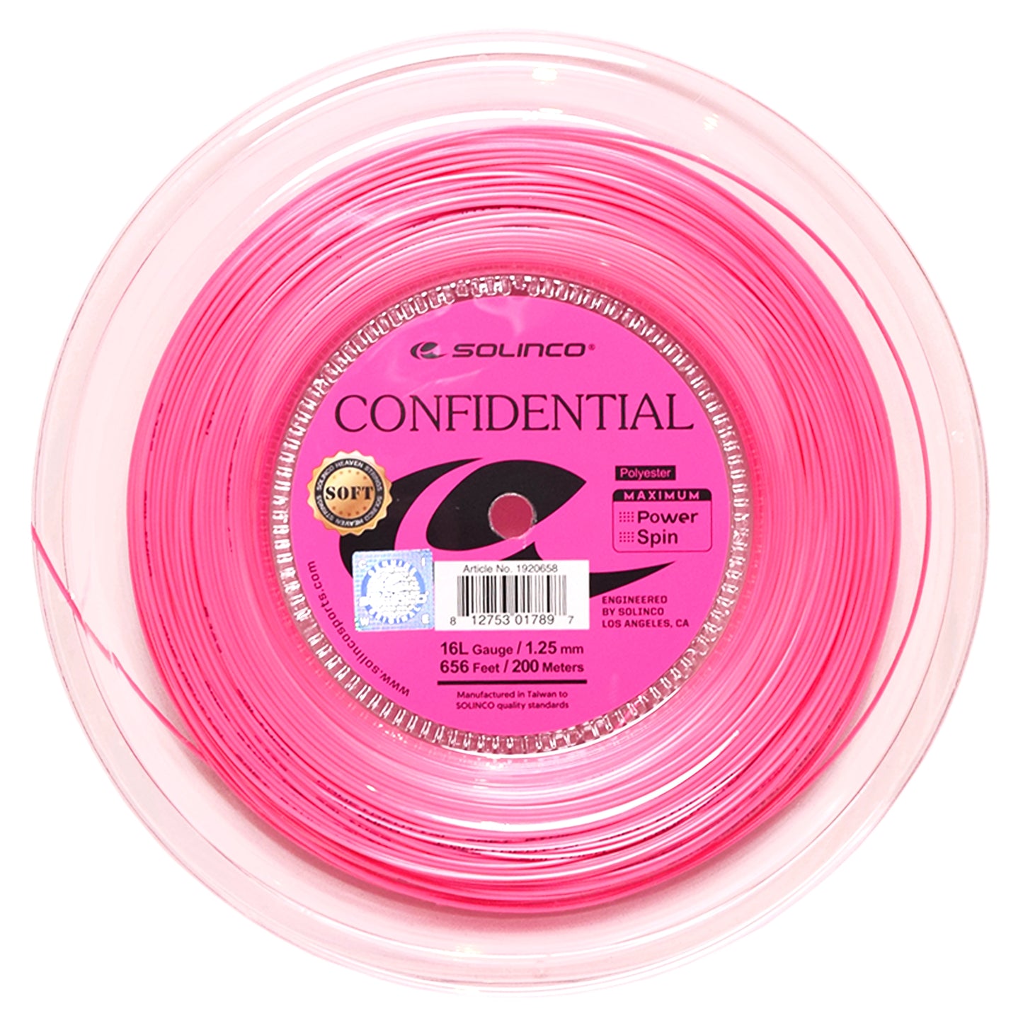 Solinco reel Confidential Soft 16L Pink (200M) - Tenniszon
