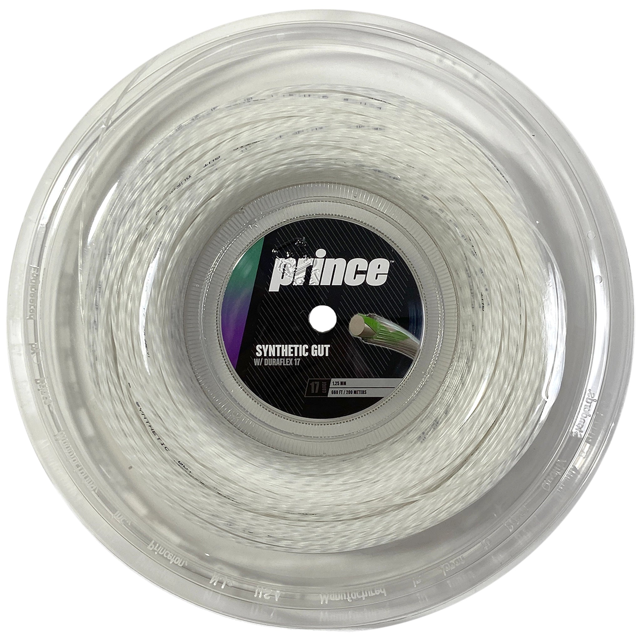 Prince Synthetic Gut 15L Duraflex Tennis String Reel (White) 660 feet / 200  m