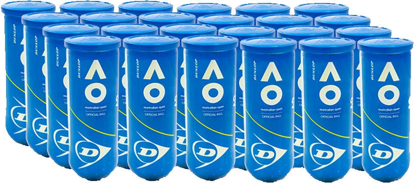 Caisse de balles Dunlop Open d'Australie Extra-Duty (24 tubes de 3)
