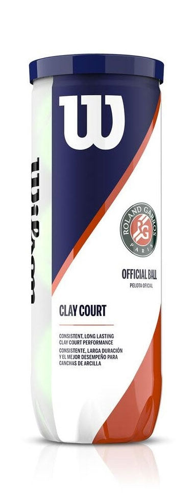 Wilson balles Roland Garros pour terre battue (tube de 3)