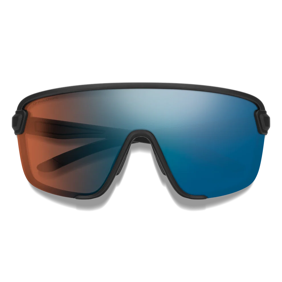 Lunettes de soleil Smith Bobcat (noir mat / verres photochromiques ChromaPop Glacier, miroités bleu cuivré)