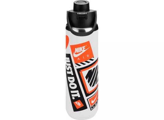 Nike SS Recharge Chug Graphic (24 oz.) - Insulated Bottle with Chug Cap - White