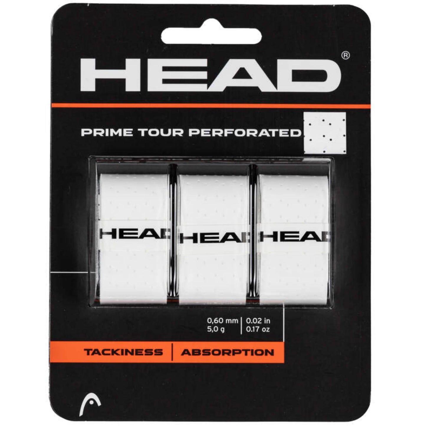 Head overgrip Prime Tour Perforated Blanc 3/pqt