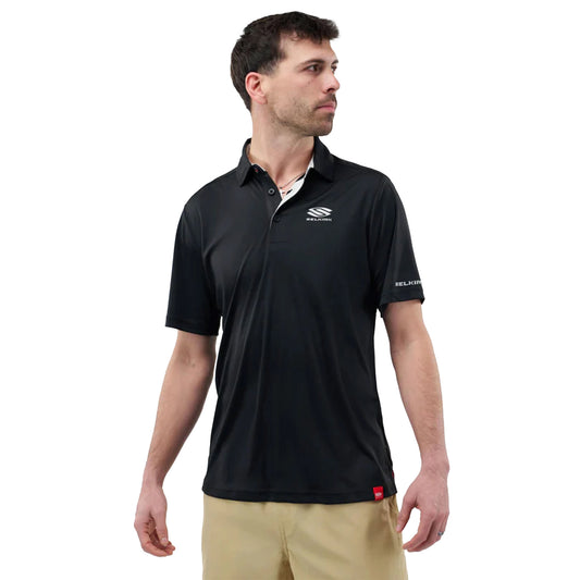 Selkirk Essentials Sport-Wik Polo Performance à manches courtes pour homme (Noir)