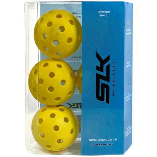 Selkirk Balles de pickleball SLK Hybrid pour Intérieur/Extérieur (paquet de 6)