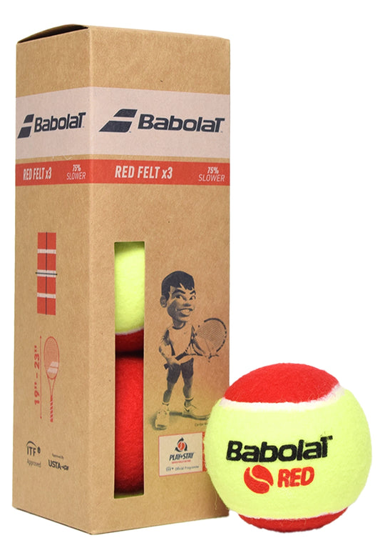 Babolat Balls Red Felt for Kids (packet of 3)
