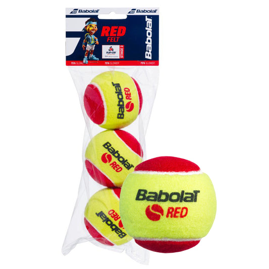 Babolat Balls Red Felt for Kids (packet of 3)