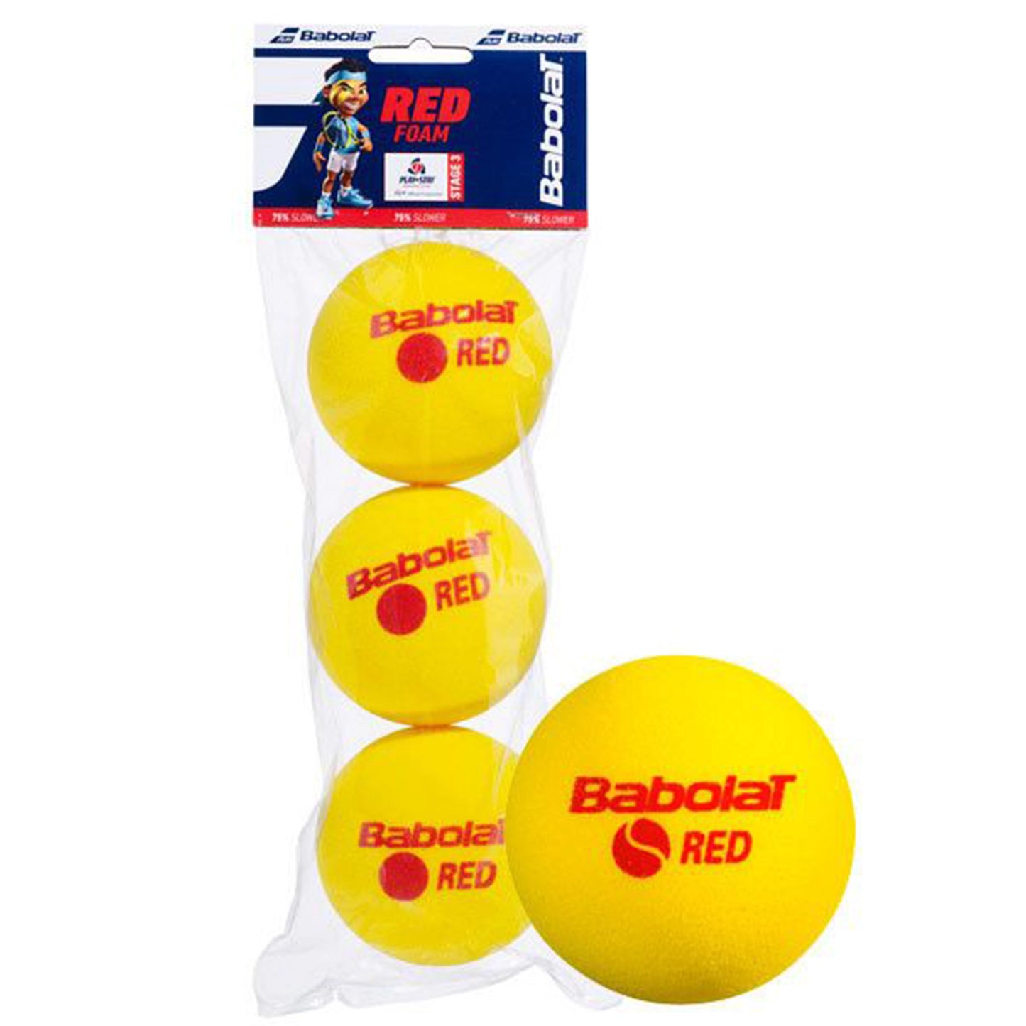 Babolat balles FOAM junior rouge (paquet de 3)