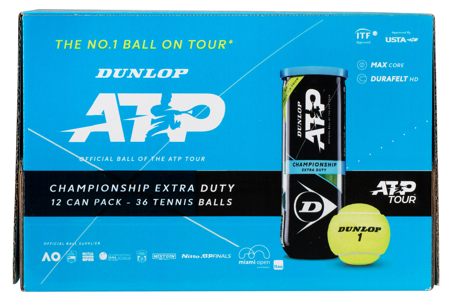 Dunlop balls ATP Championship Extra-duty Case (12 cans of 3)