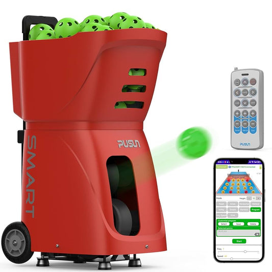 Pusun PP-SMART lance-balles portatif pour Pickleball - Rouge