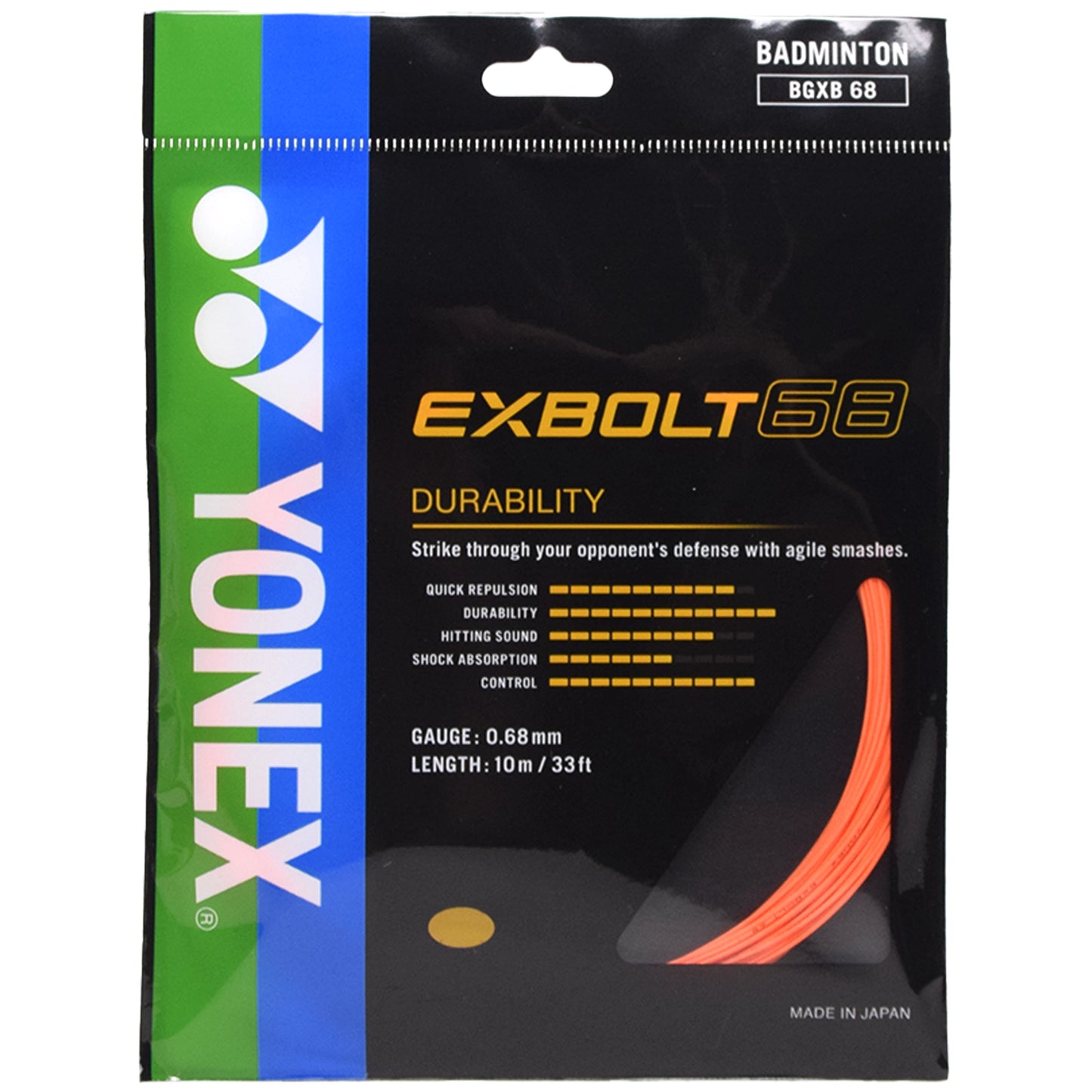 Yonex BG Exbolt 68 10m Orange