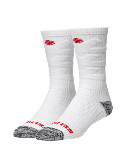 Selkirk Courtlock Chaussettes courtes de pickleball - Blanc/Rouge