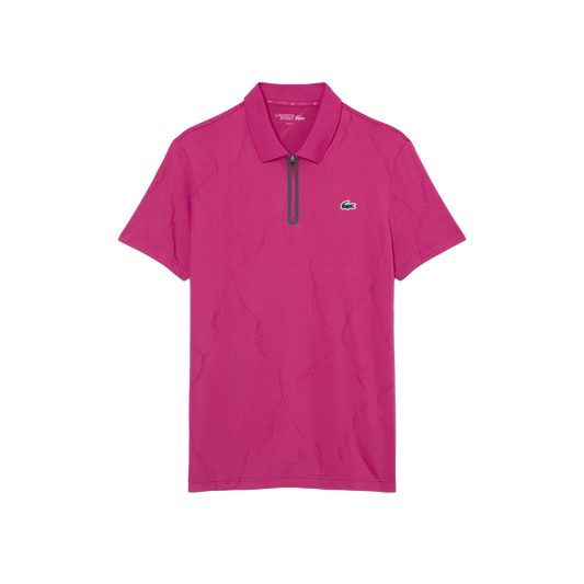 Lacoste Men's Slim Fit Crocodile Jacquard Quarter Zip Polo DH6745-52-JBD