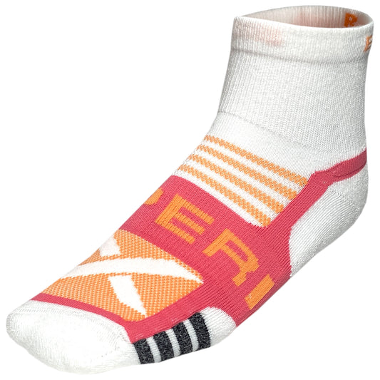 Thorlo Experia Ultra Light Padding Ankle Socks - White/Coral (EXTA00)