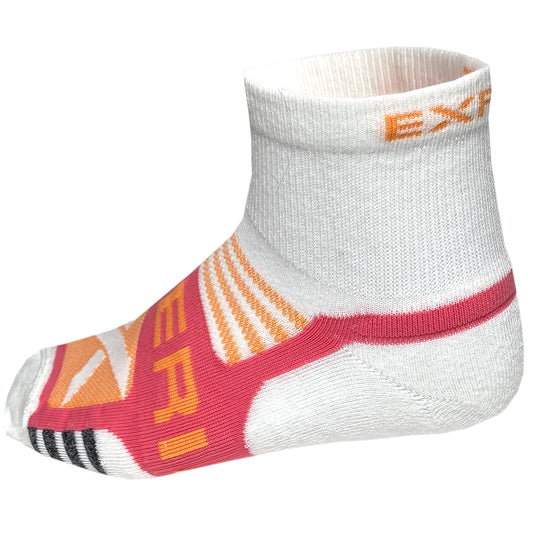 Thorlo Experia Ultra Light Padding Ankle Socks - White/Coral (EXTA00)