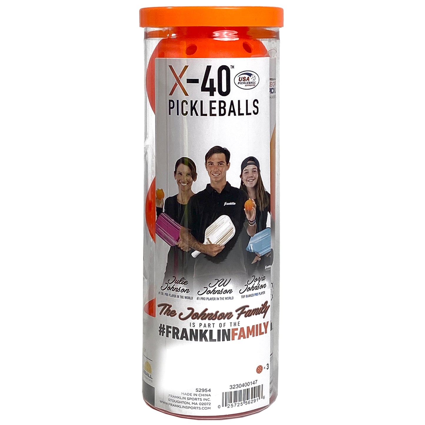 Franklin Pickleball X-40 Outdoor (Pkg of 3) - Lava