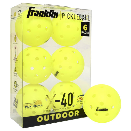 Franklin Pickleball X-40 Extérieur (Pqt de 6) - Jaune