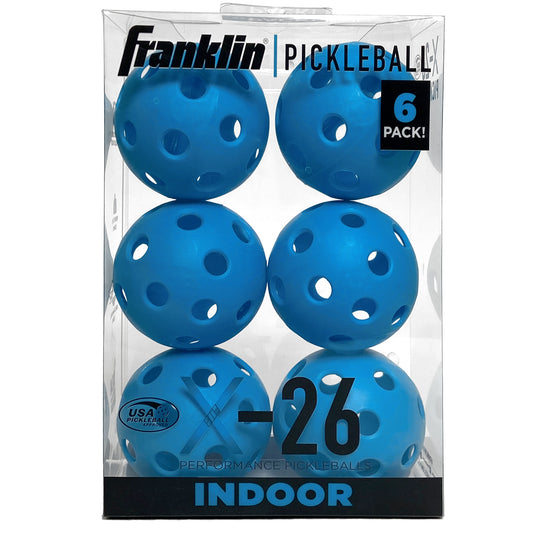 Franklin Pickleball X-26 Intérieur (Pqt de 6) - Bleu