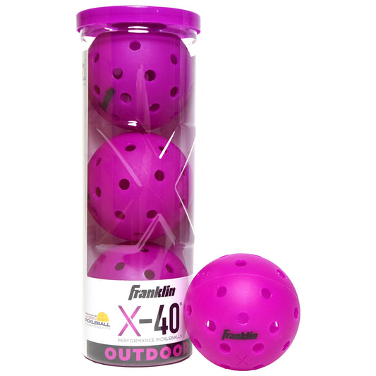 Franklin Pickleball X-40 Extérieur (Pqt de 3) - Mauve