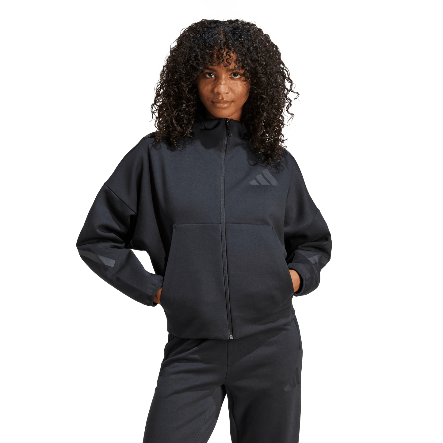 Adidas Women's Z.N.E. Full-Zip Hooded Jacket JE7848 - Black