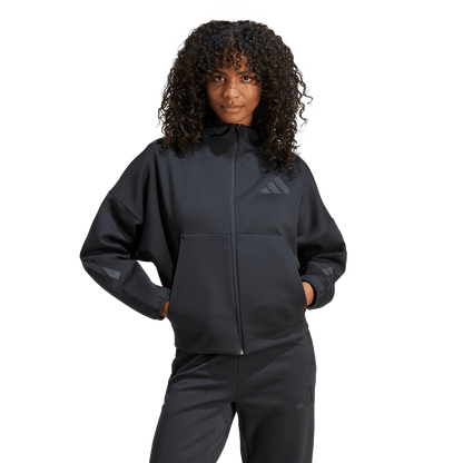 Adidas Women's Z.N.E. Full-Zip Hooded Jacket JE7848 - Black