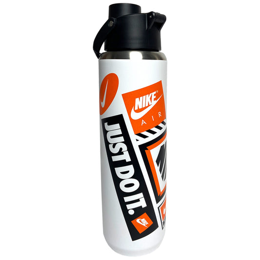 Nike SS Recharge Chug Graphic (24 oz) - Bouteille isolée avec couvercle à goulot réducteur - Blanc