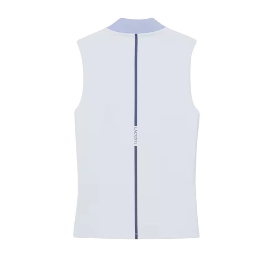 Lacoste Women's Sleeveless Ultra Dry Stretch Zippered Polo Shirt PF0202-52-J2G - Tenniszon
