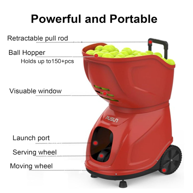 Pusun PT-9001 portable Tennis Ball launcher - Red