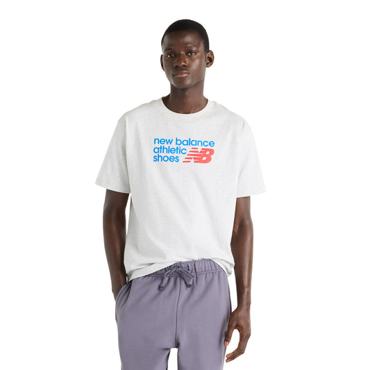 New Balance Men's Athletics Premium Relaxed Chest Logo T-Shirt - White