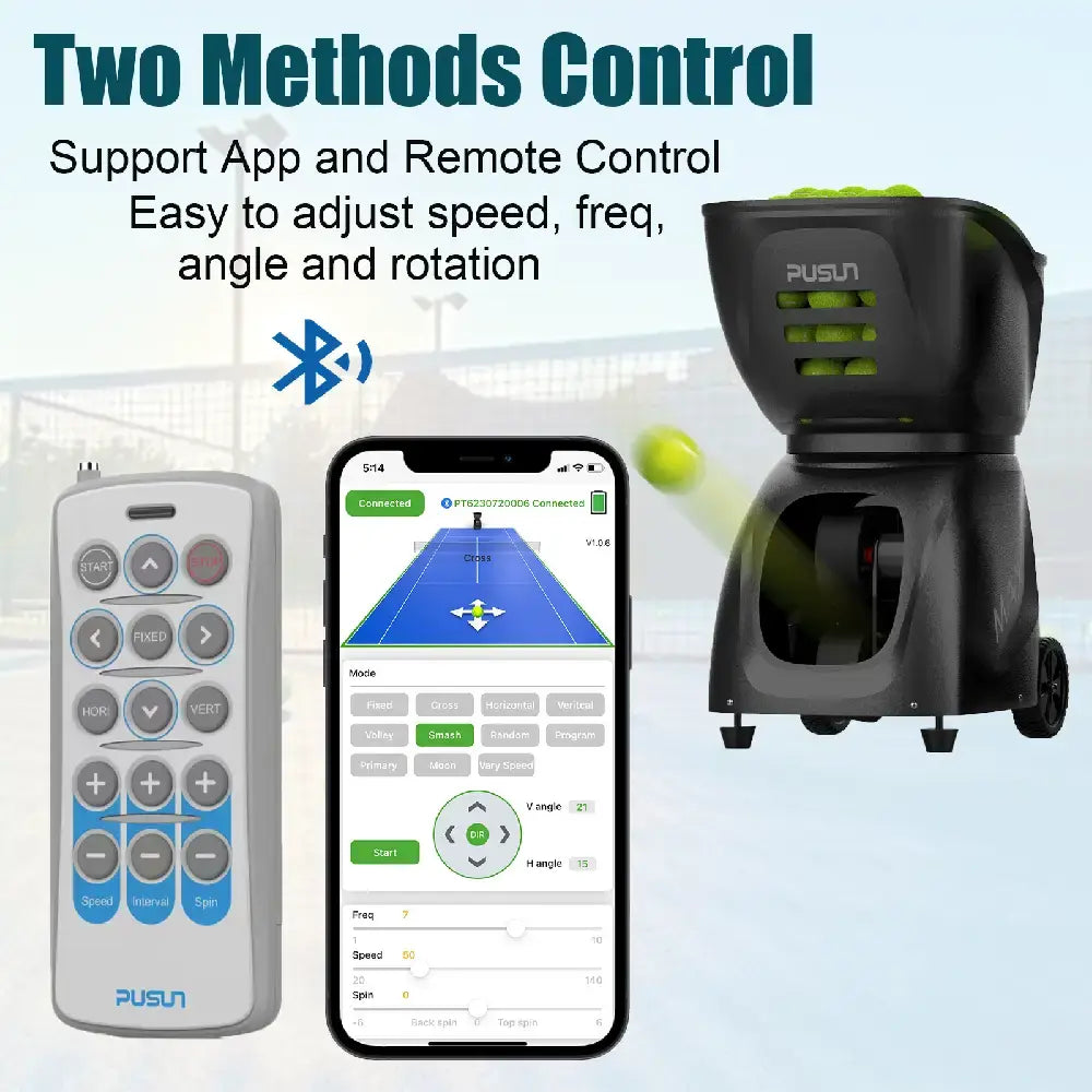 Pusun PT-MAX C portable Tennis Ball launcher - Black