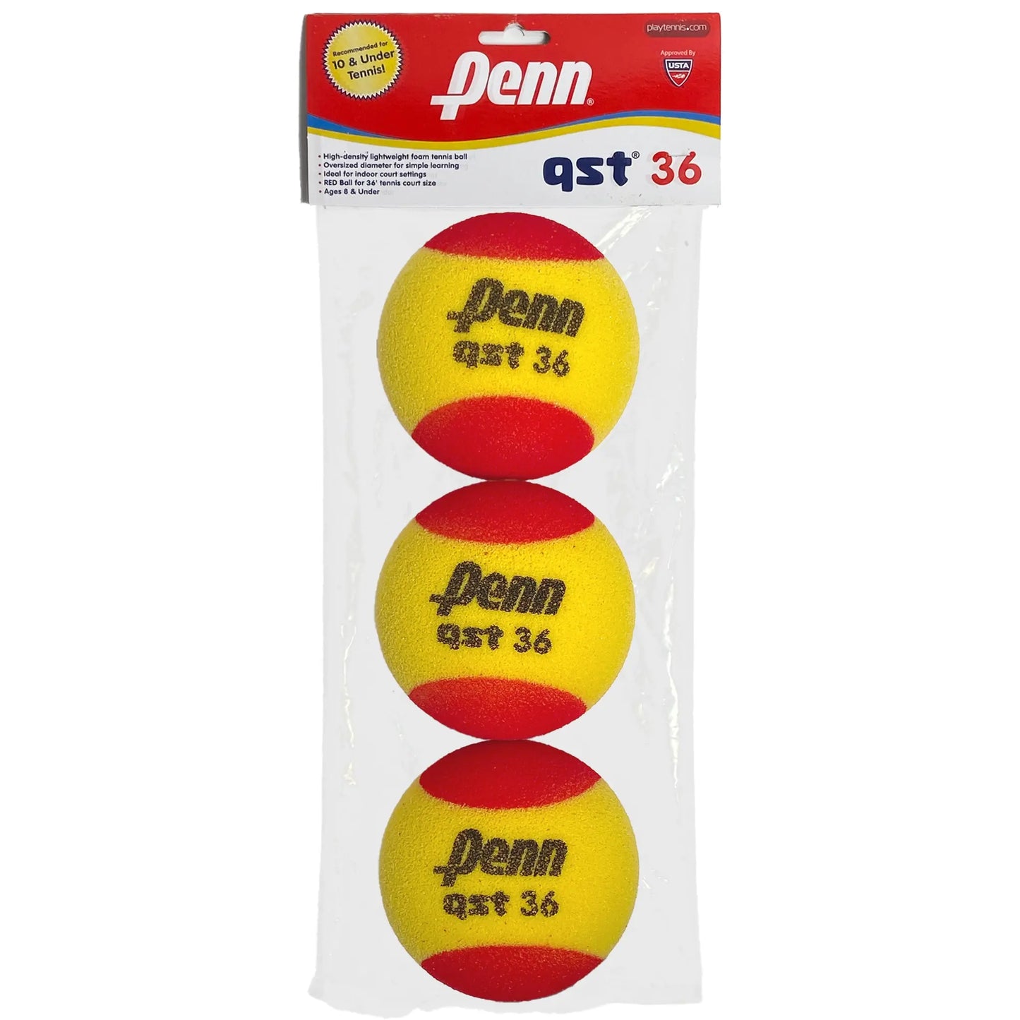 Penn balles QST 36 Foam rouge (paquet de 3)