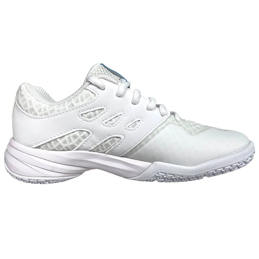 Yonex Power Cushion Accel WIDE Indoor Femme Blanc/Bleu Argent