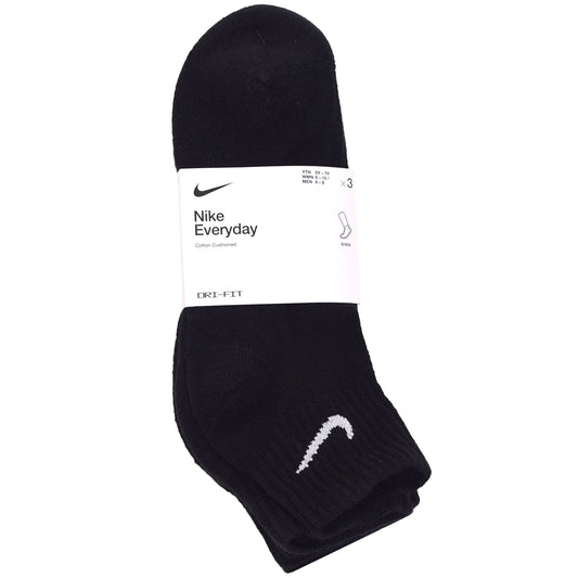 Nike bas d'entraînement à la cheville Everyday Cushioned SX7667-010 (3 paires) Noir