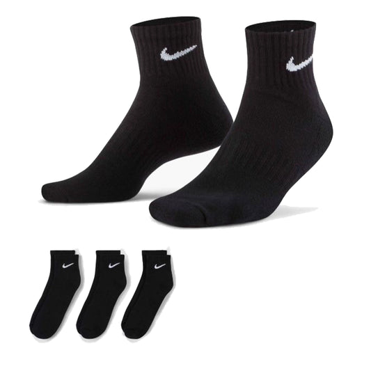 Nike bas d'entraînement à la cheville Everyday Cushioned SX7667-010 (3 paires) Noir