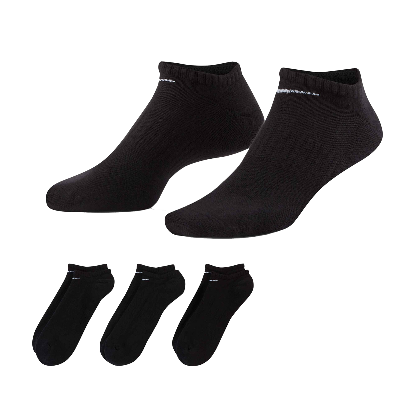 Nike Everyday Cushioned Training No-Show Socks SX7673-010 (3 Pairs) Black