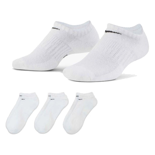 Nike bas d'entraînement Everyday Cushioned No-Show SX7673-100 (3 paires) Blanc