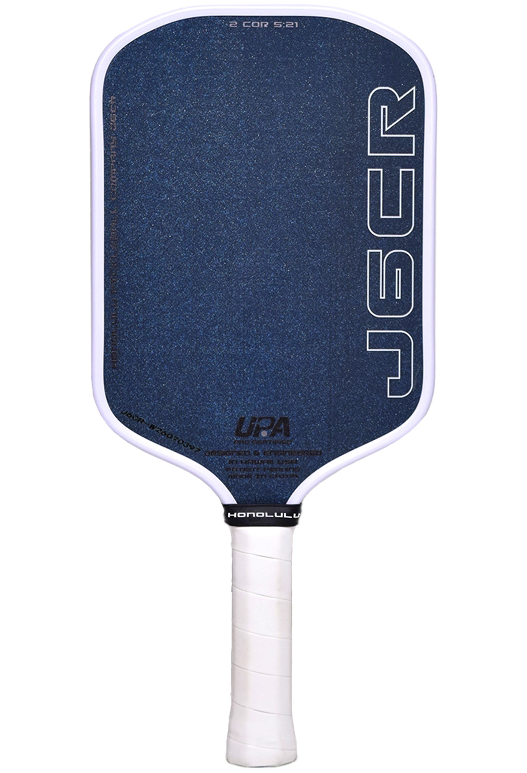 Honolulu J6CR White (Crystal Blue Surface) - Elongated Handle