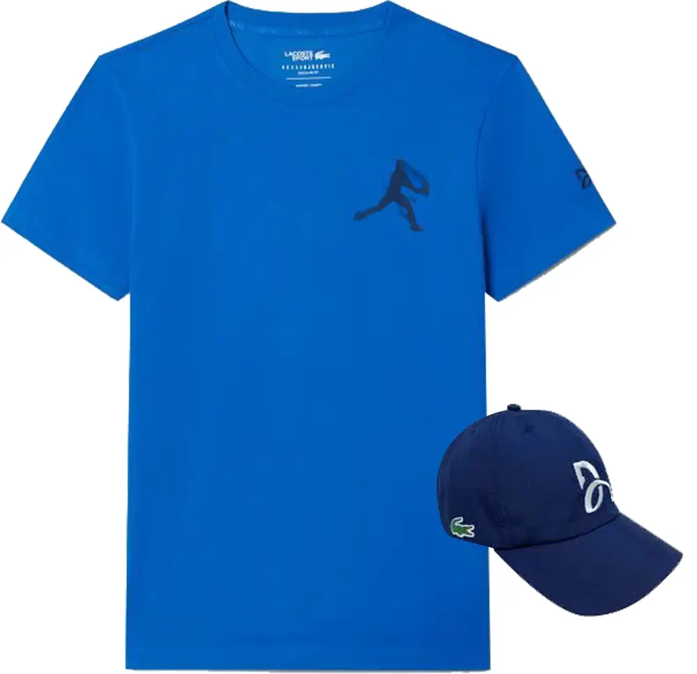 Lacoste Ensemble Tennis X Novak Djokovic T-Shirt et casquette pour homme TH1044-52-892